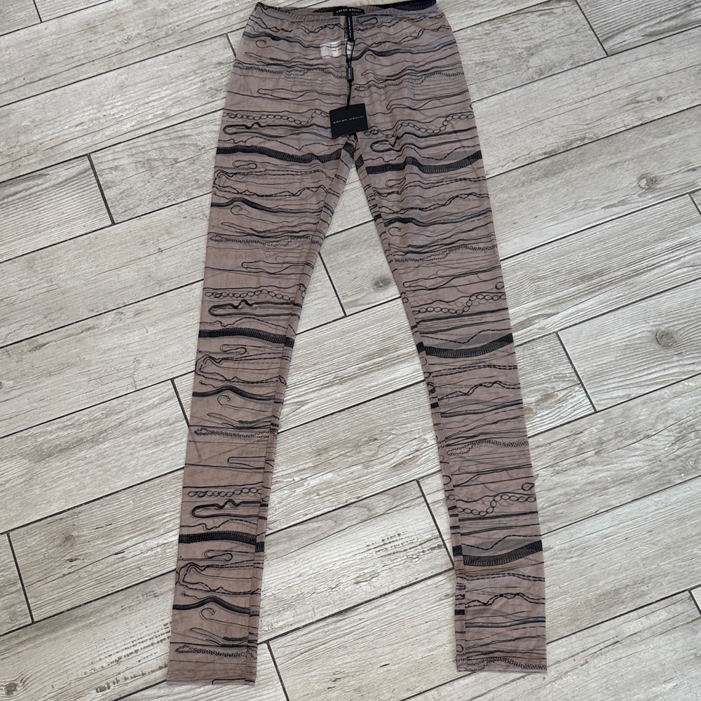 Sarah Pacini Abstract Brown and Black Leggings